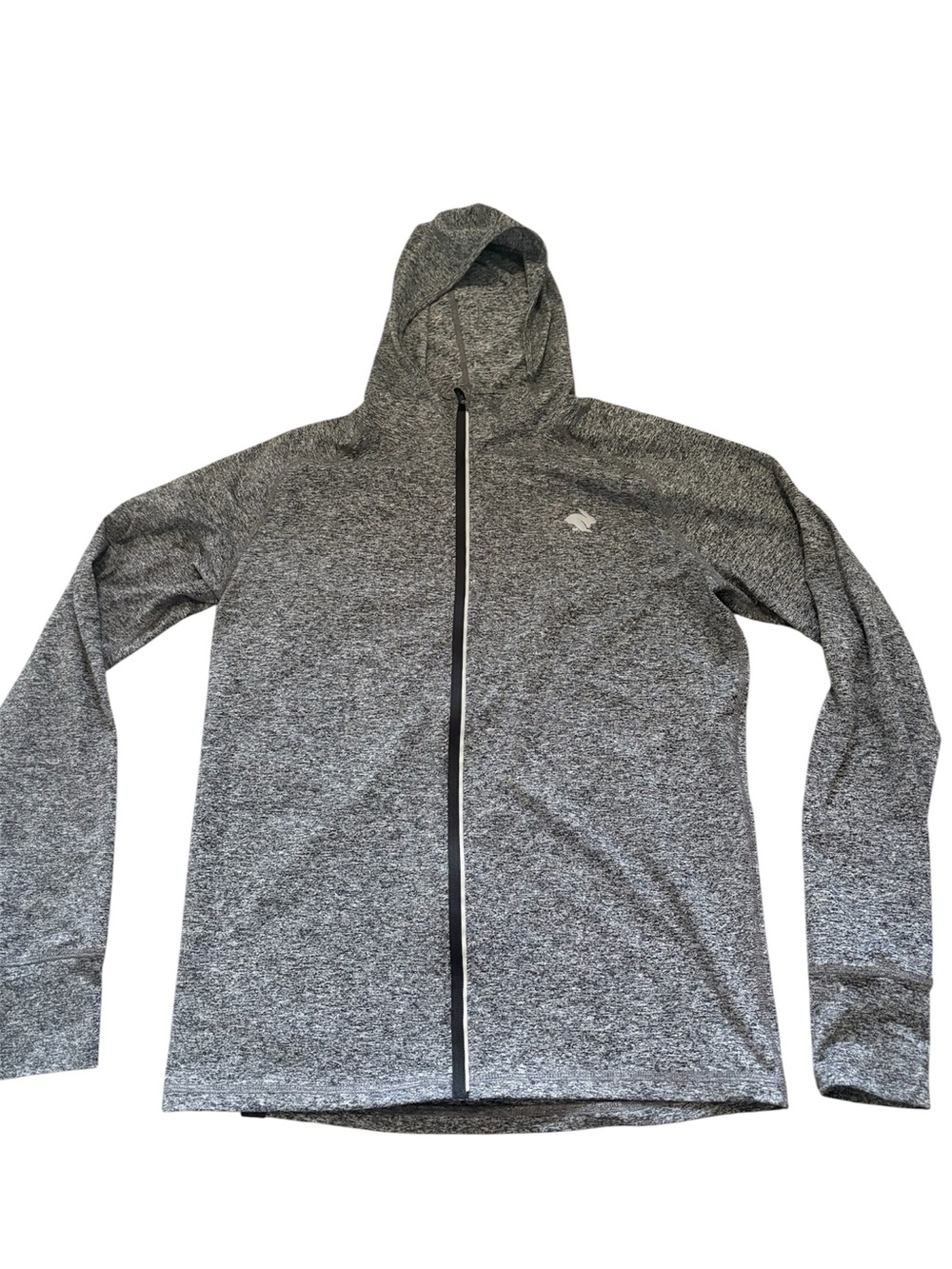 Heather Gray Full-Zip Hooded Rabbit Jacket